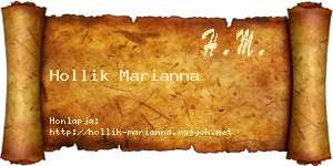 Hollik Marianna névjegykártya